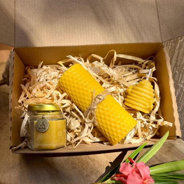 Beeswax candle gift set