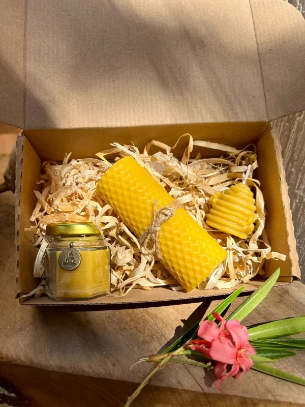 Beeswax candle gift set