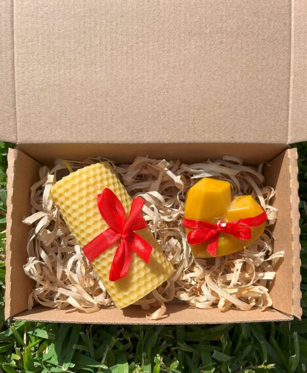 Heart beeswax candles gift