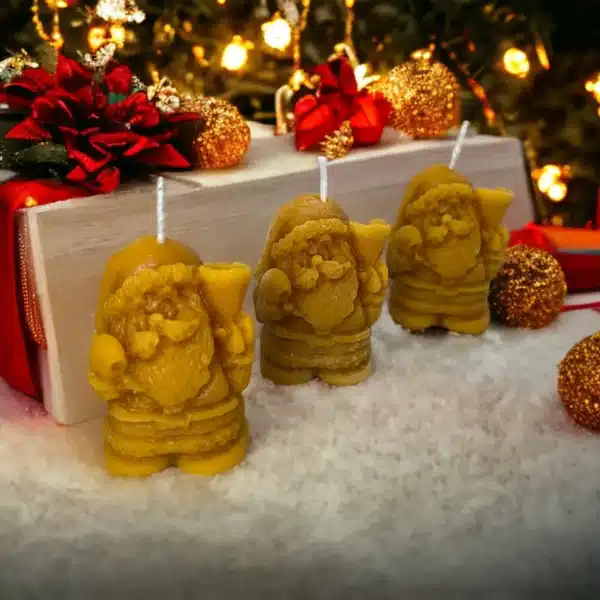 Santa Christmas beeswax candles