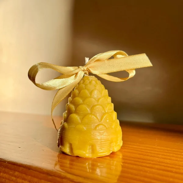 pinecone beeswax candle